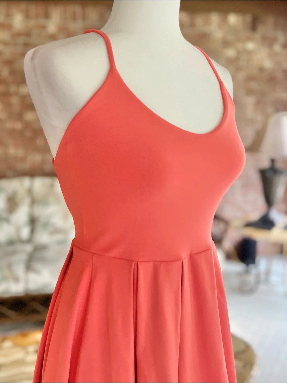 Susana Monaco Coral Strappy Back Pleated Mini Knit Fit & Flare Dress XS Sundress
